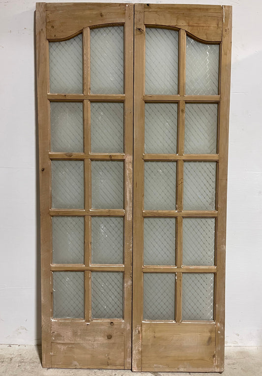 Antique French Panel Doors with Glass (85.25x44) J315