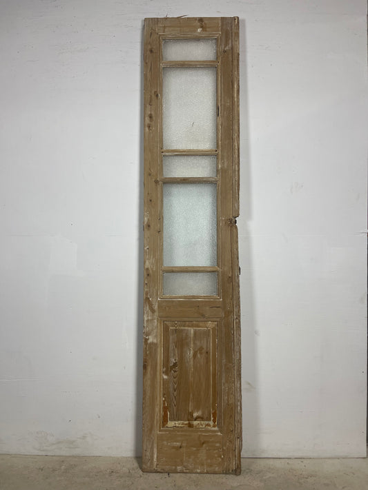 Antique French panel door with glass (94.25x19.75) L375