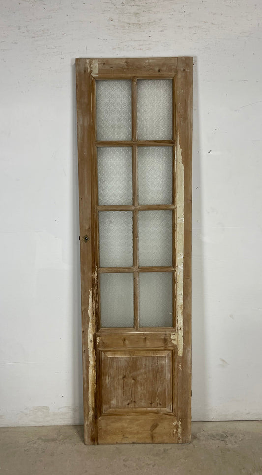 Antique French Panel Door with Glass  (84.25 x 24.5) M232