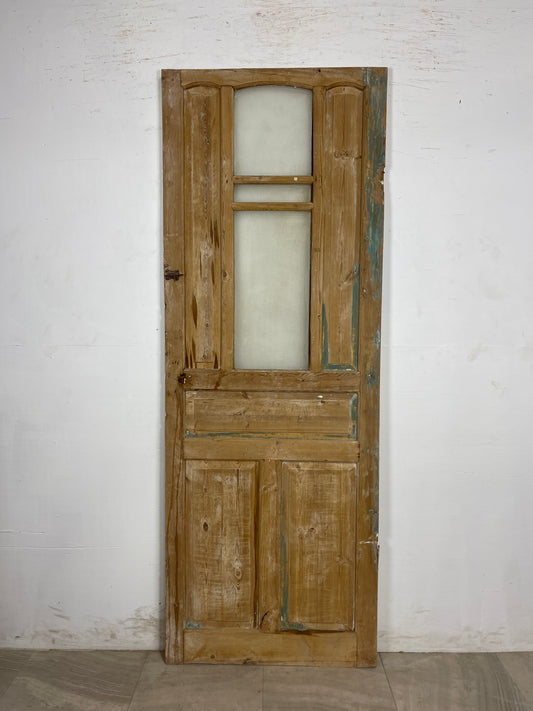 Antique French Panel Door with Glass  (87 x 31.5) N175