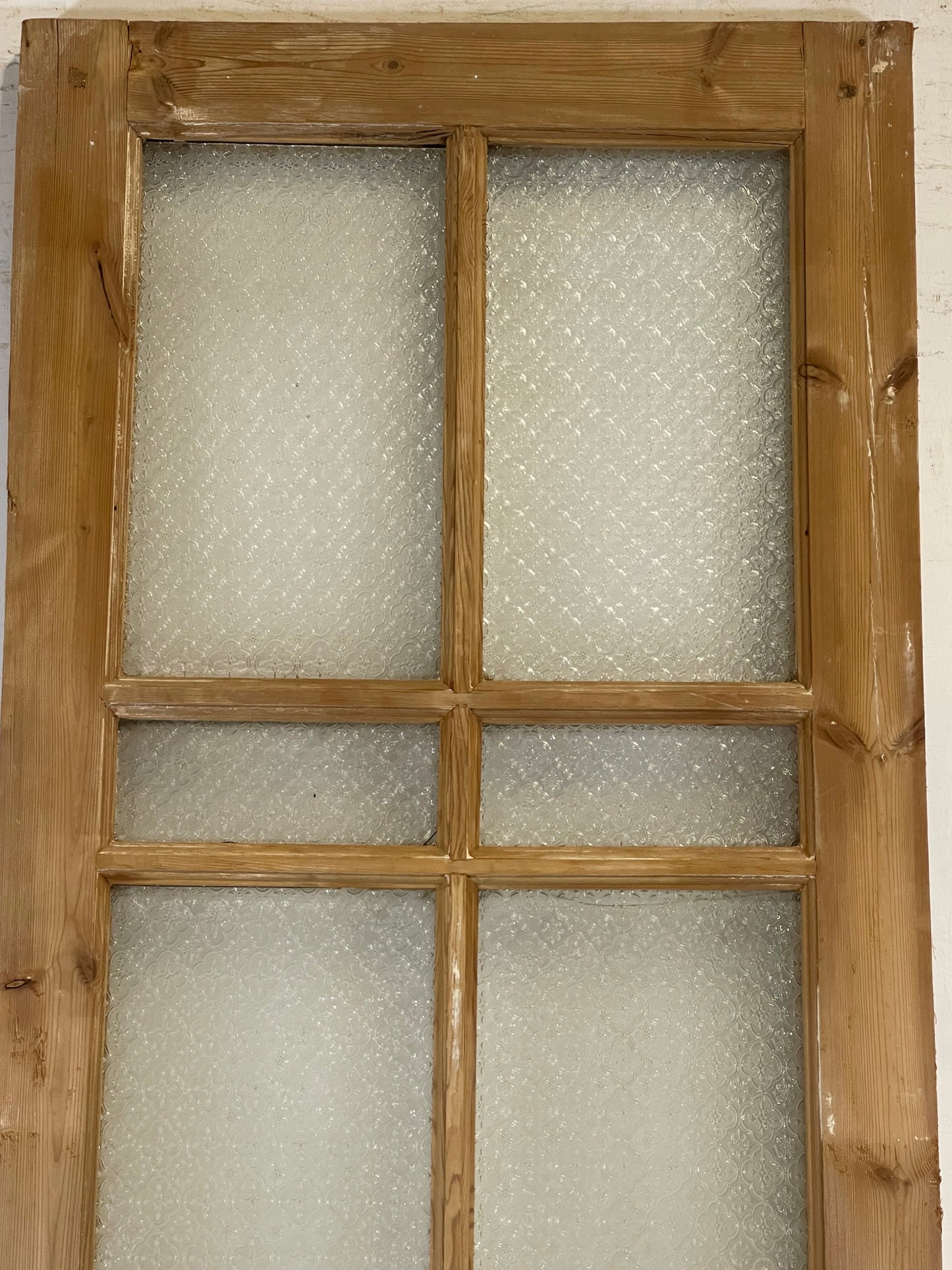 Antique French Panel Door with Glass  (87.75x26.75) L126