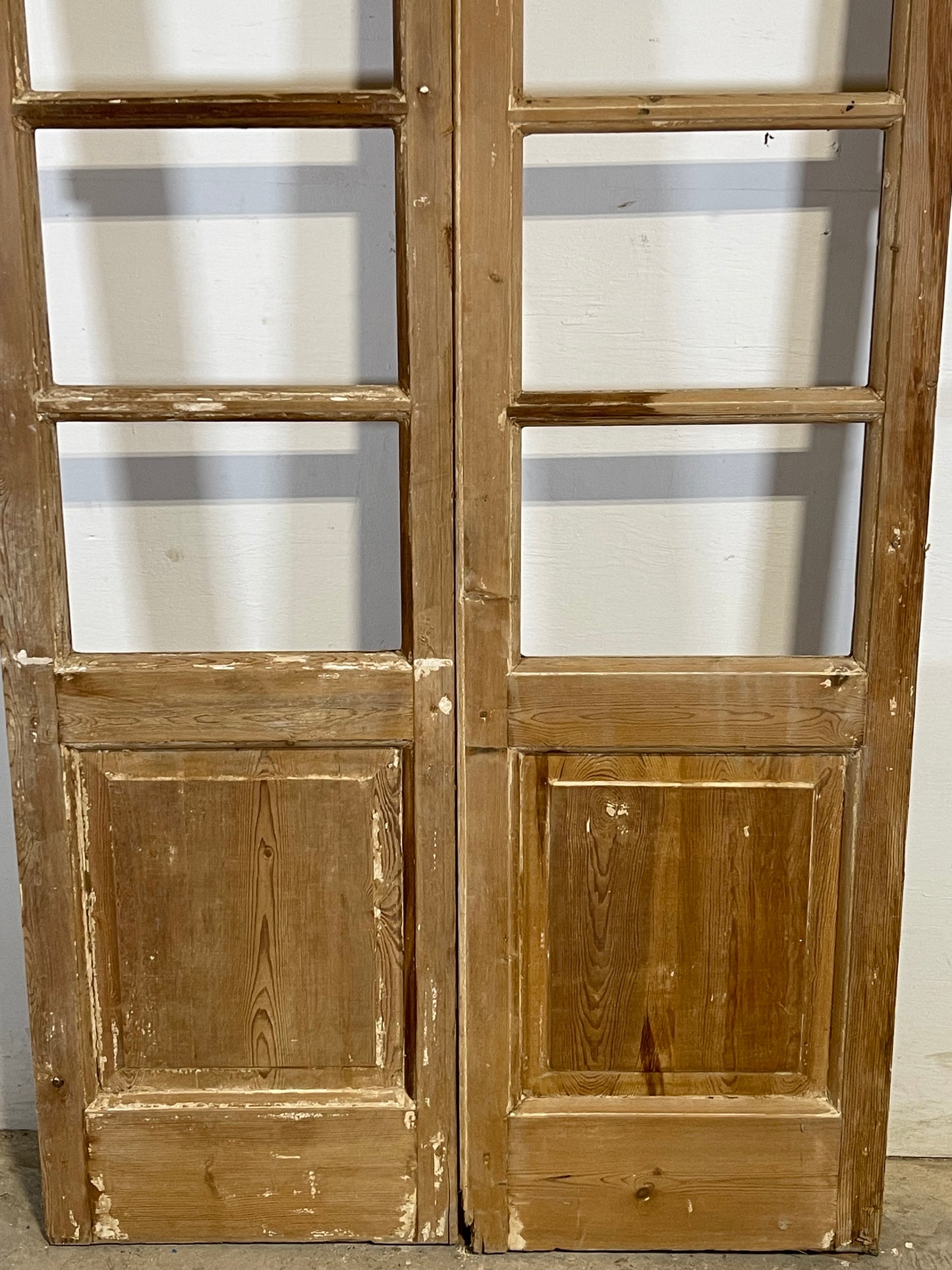 Antique French panel doors with glass (89.5x39) L149