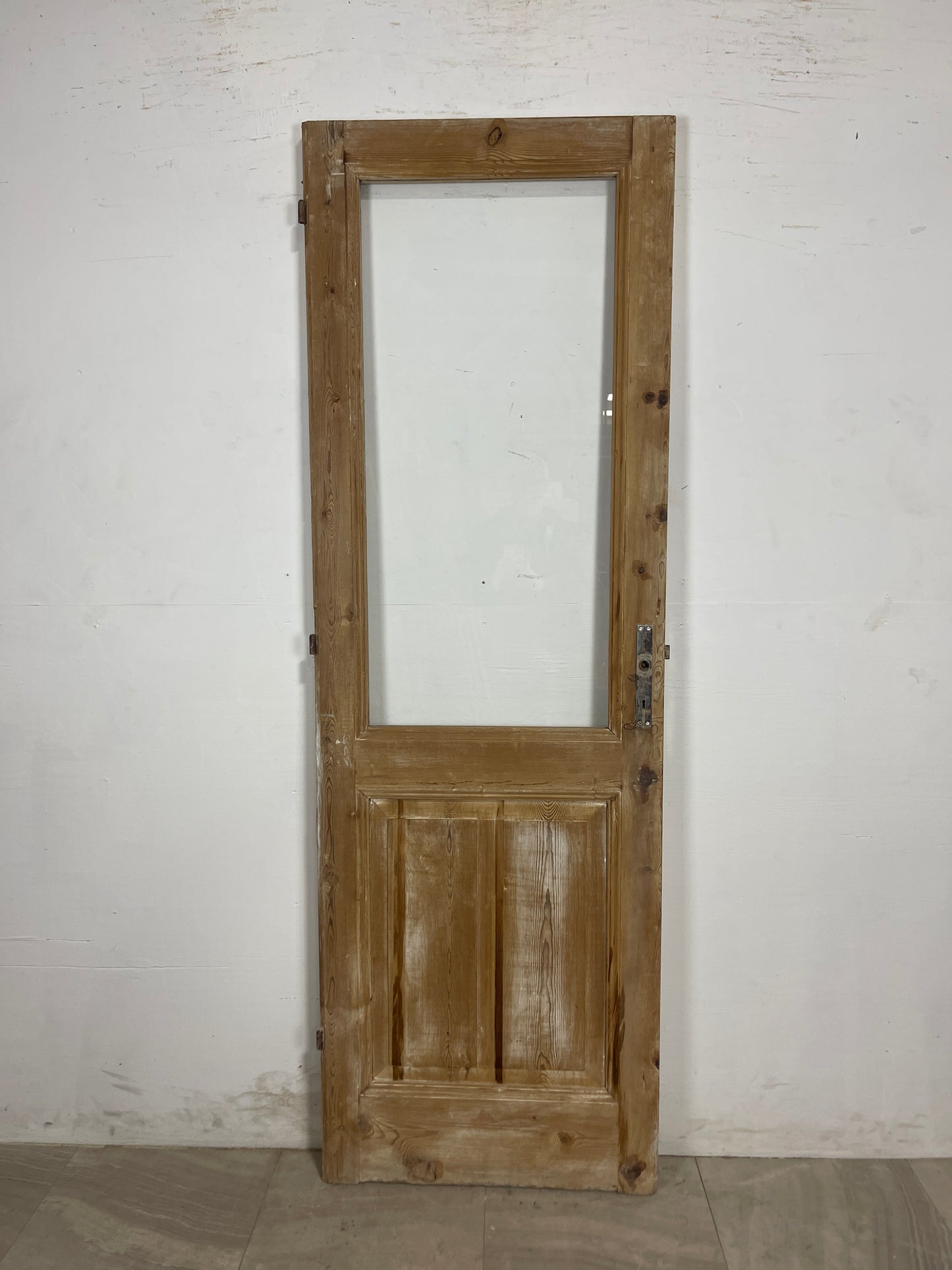 Antique French Panel Door with Glass  (84 x 27.75) N202