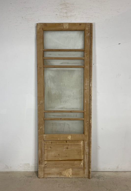 Antique French Panel Door with Glass  (87 x 29.75) M235