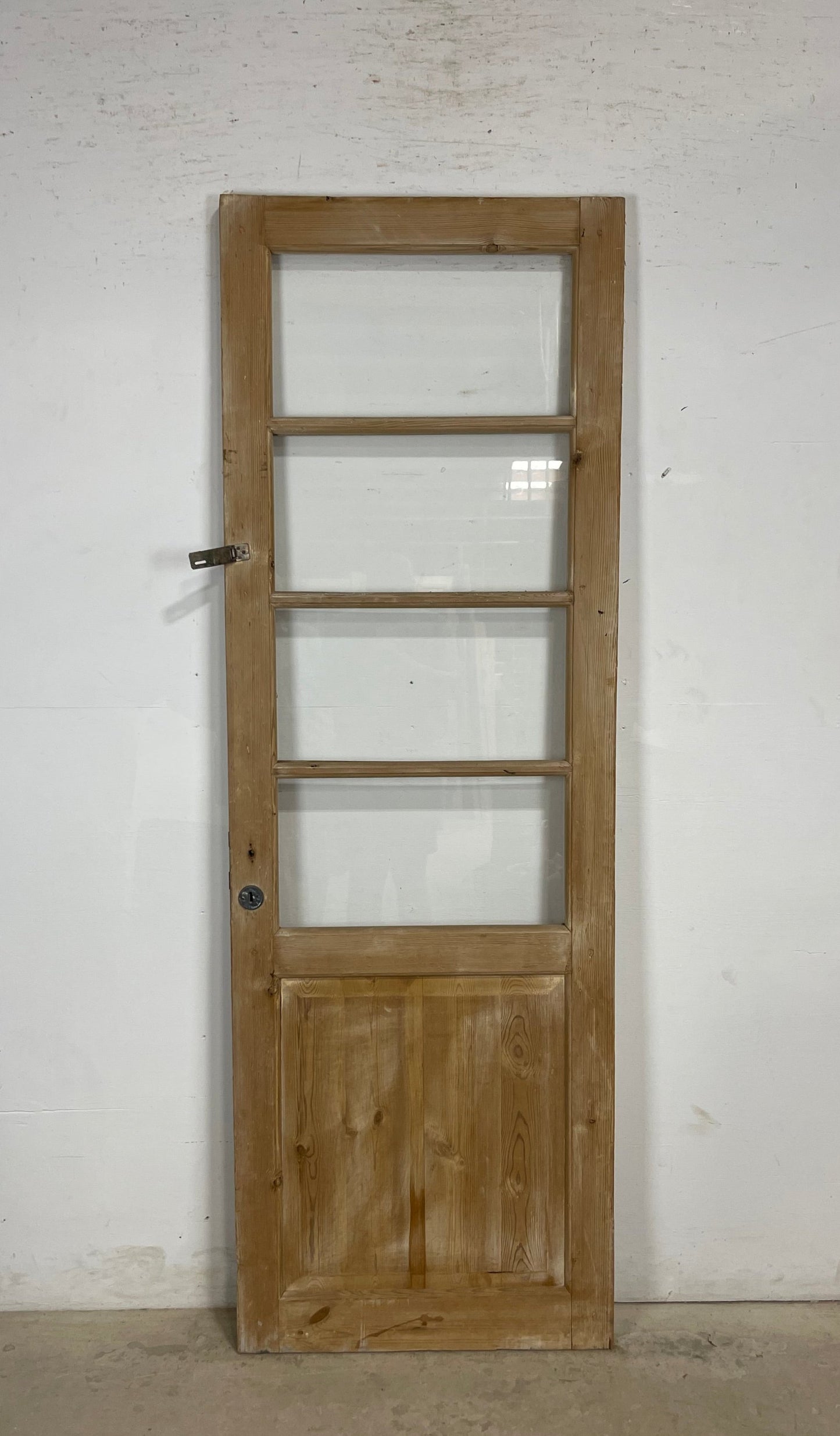 Antique French Panel Door with Glass  (83.5 x 28.25) M230