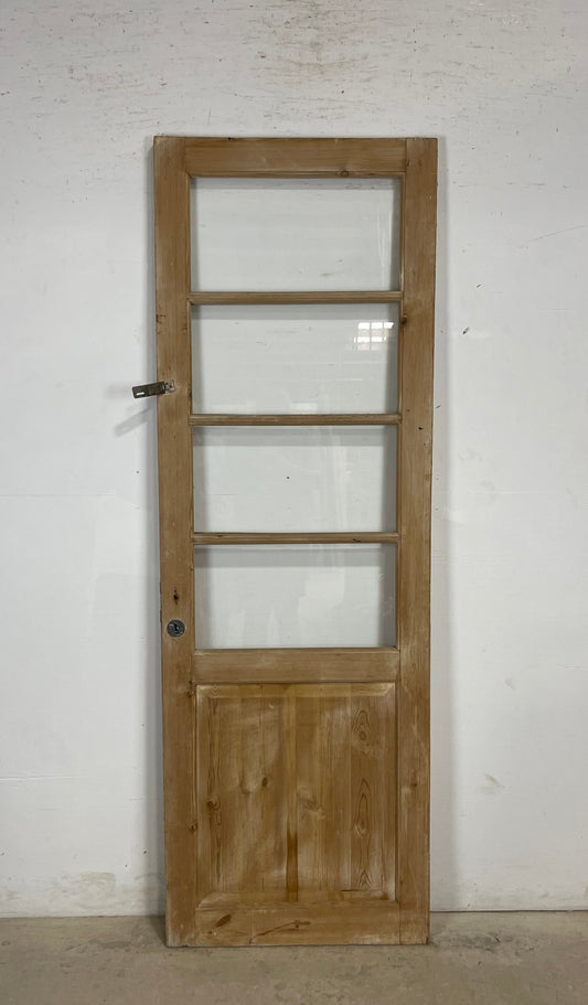 Antique French Panel Door with Glass  (83.5 x 28.25) M230