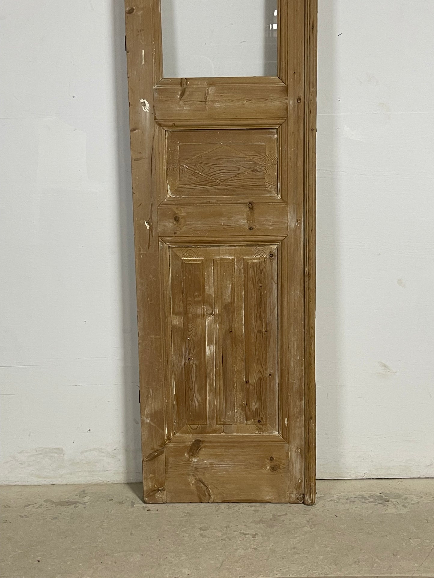 Antique French Panel Door with Glass  (102.5 x 21.5) M270