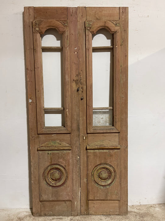 Antique French Panel Doors with Glass (97.25x46.50) J306