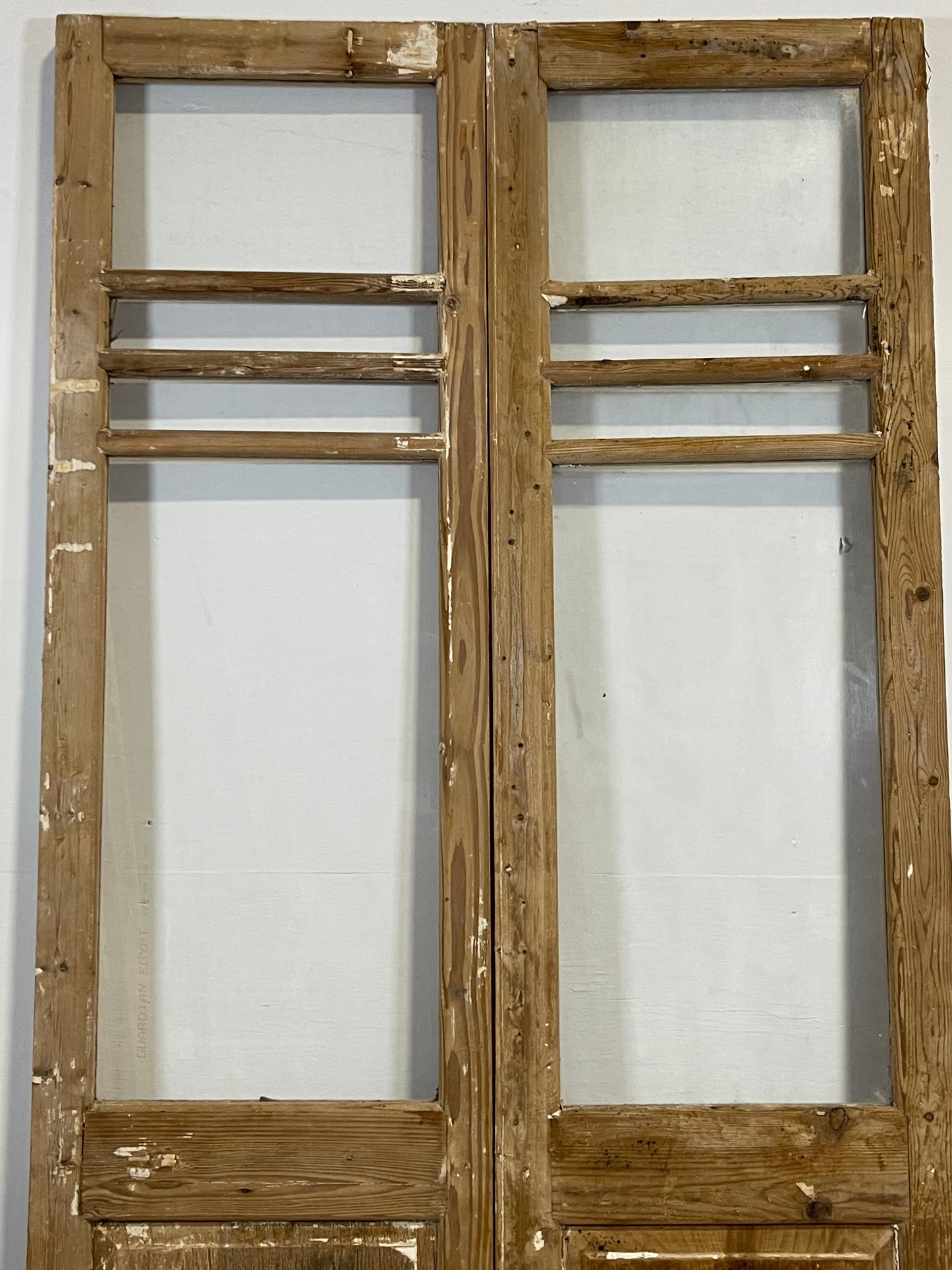 Antique French panel doors with glass (91x43) L207