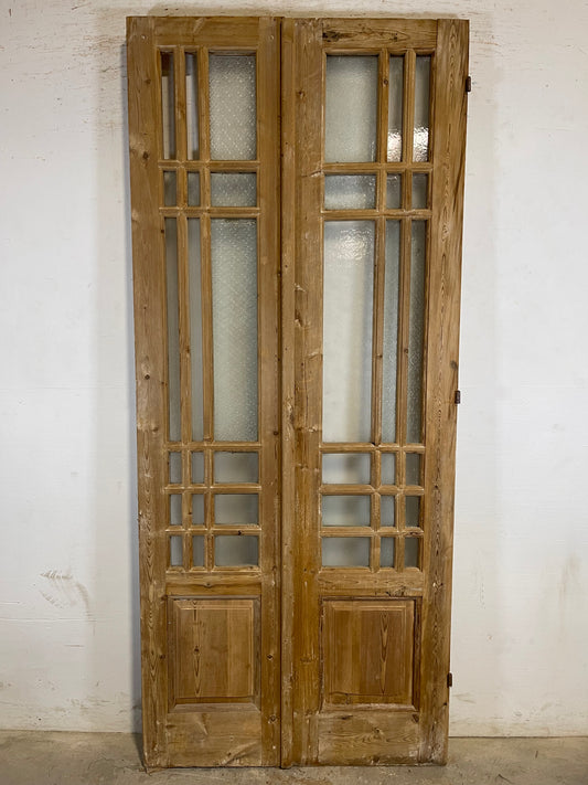 Antique French panel doors with glass (90x38.75) L161