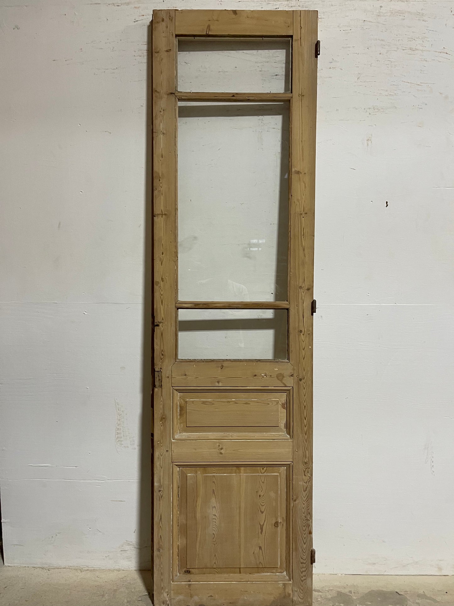 Antique  French Panel Door with Glass  (93.75x26.25) K311