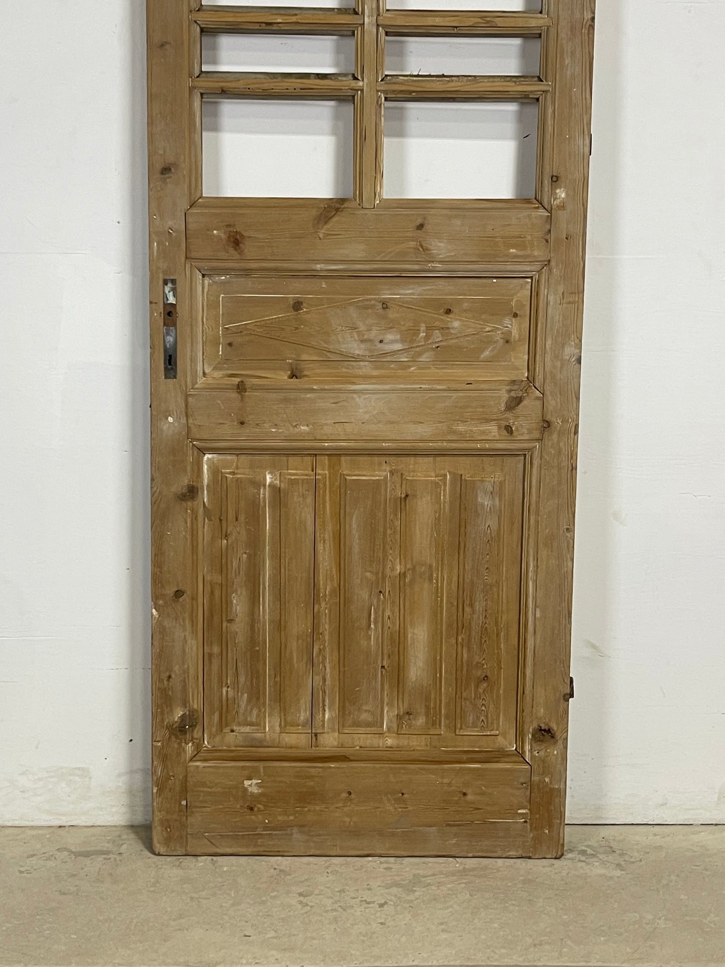 Antique French Panel Door with Glass  (85.25x31.25) M260