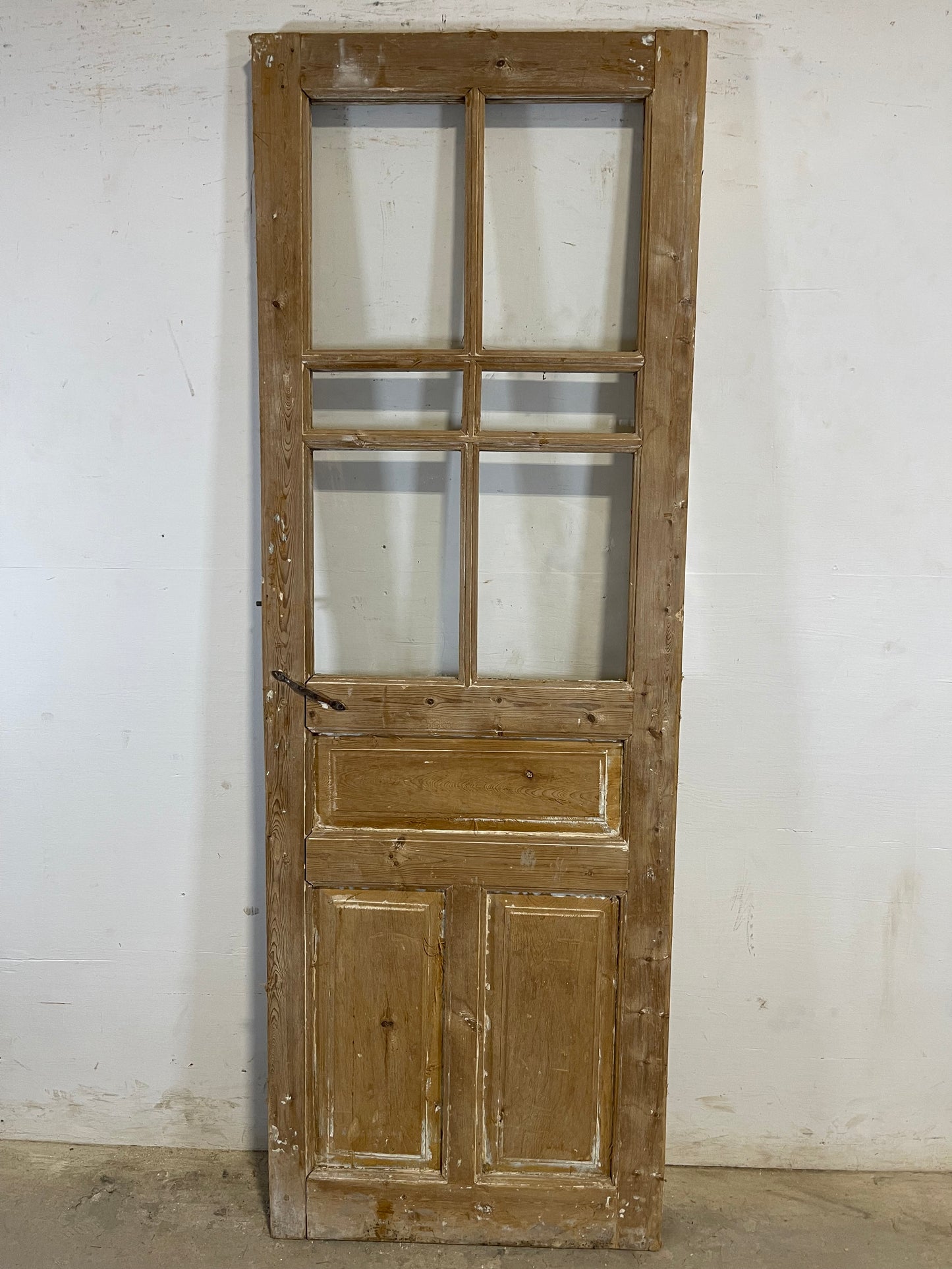 Antique French Panel Door with Glass  (82.75 x 28.5) L136