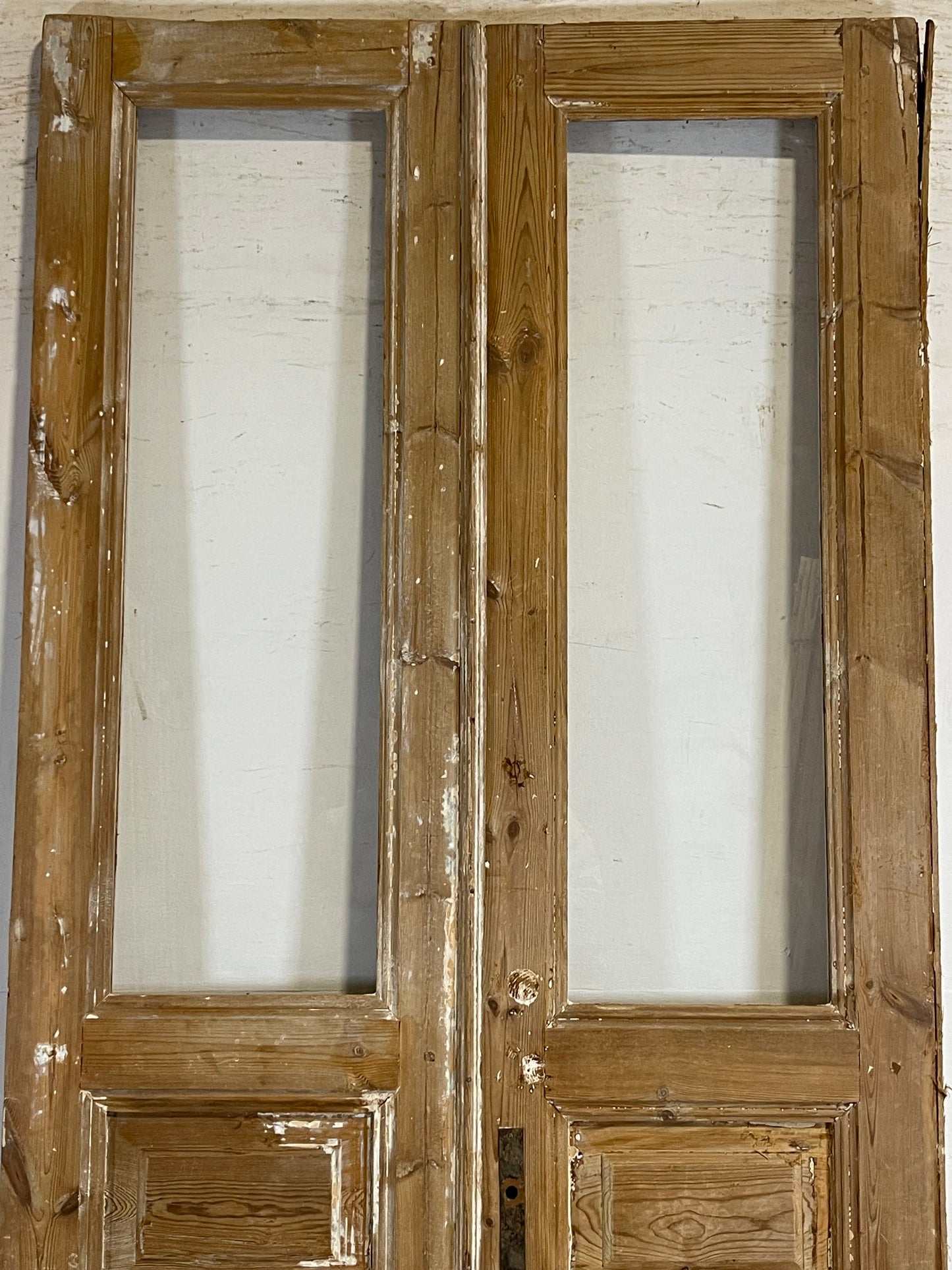 Copy of Antique French panel doors with glass (97x37.75) L154