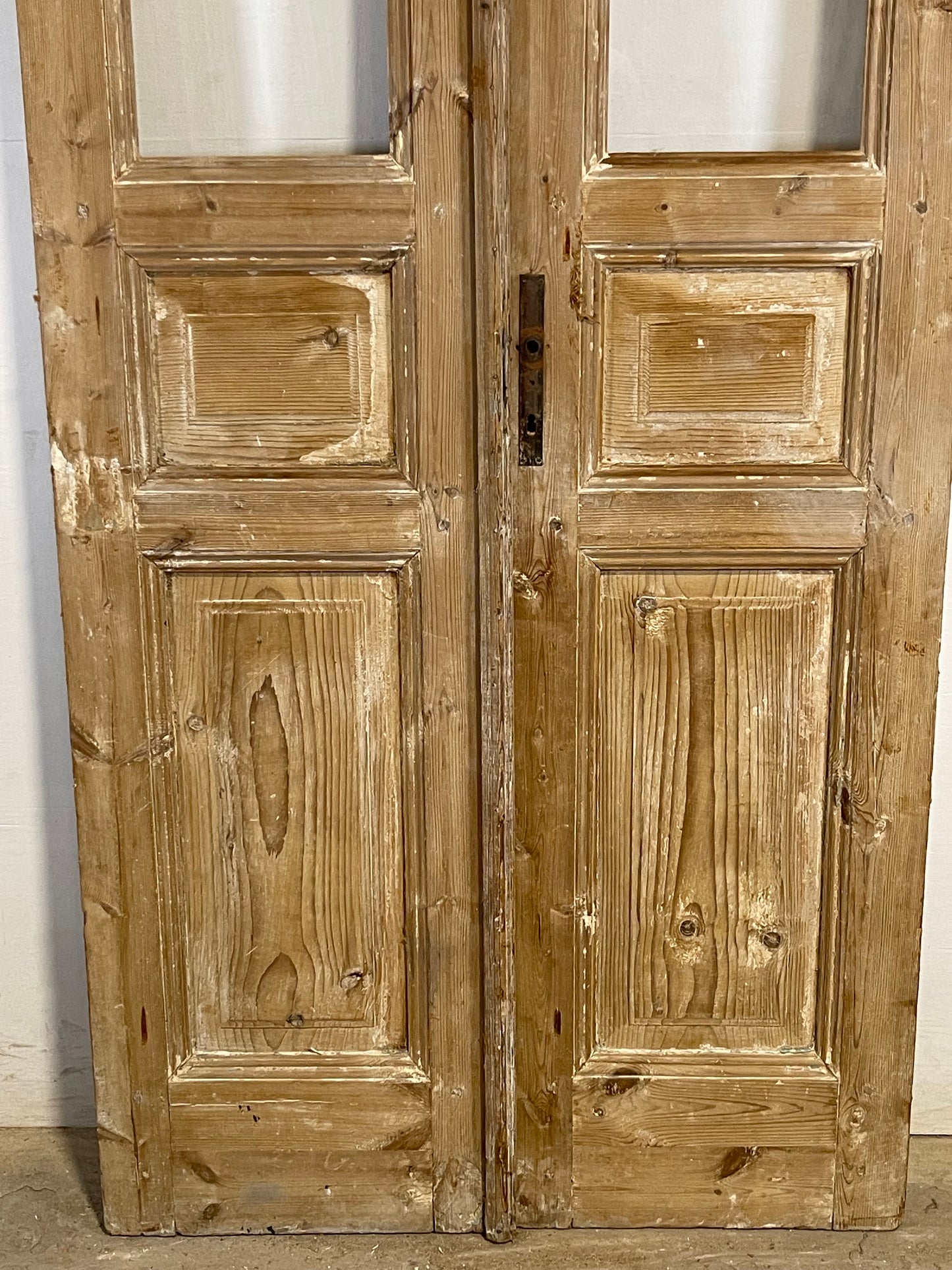 Antique French panel doors with glass (94x37) L165