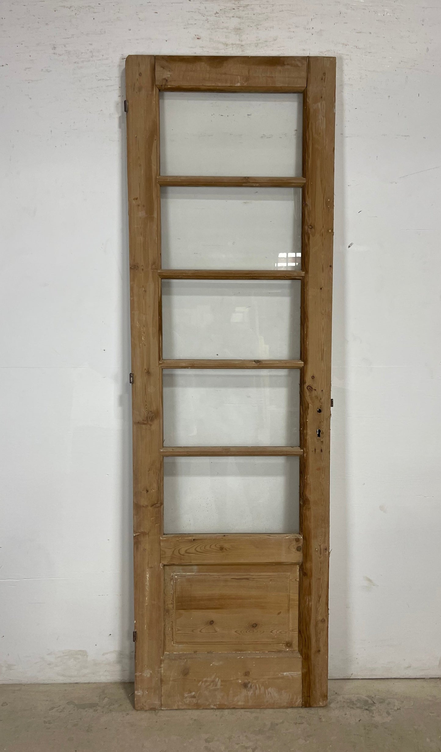 Antique French Panel Door with Glass  (89 x 27.25) M231