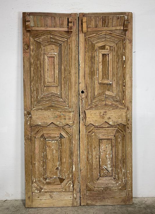 Antique  French Panel Doors with Carving  (94 x 52.75) M041