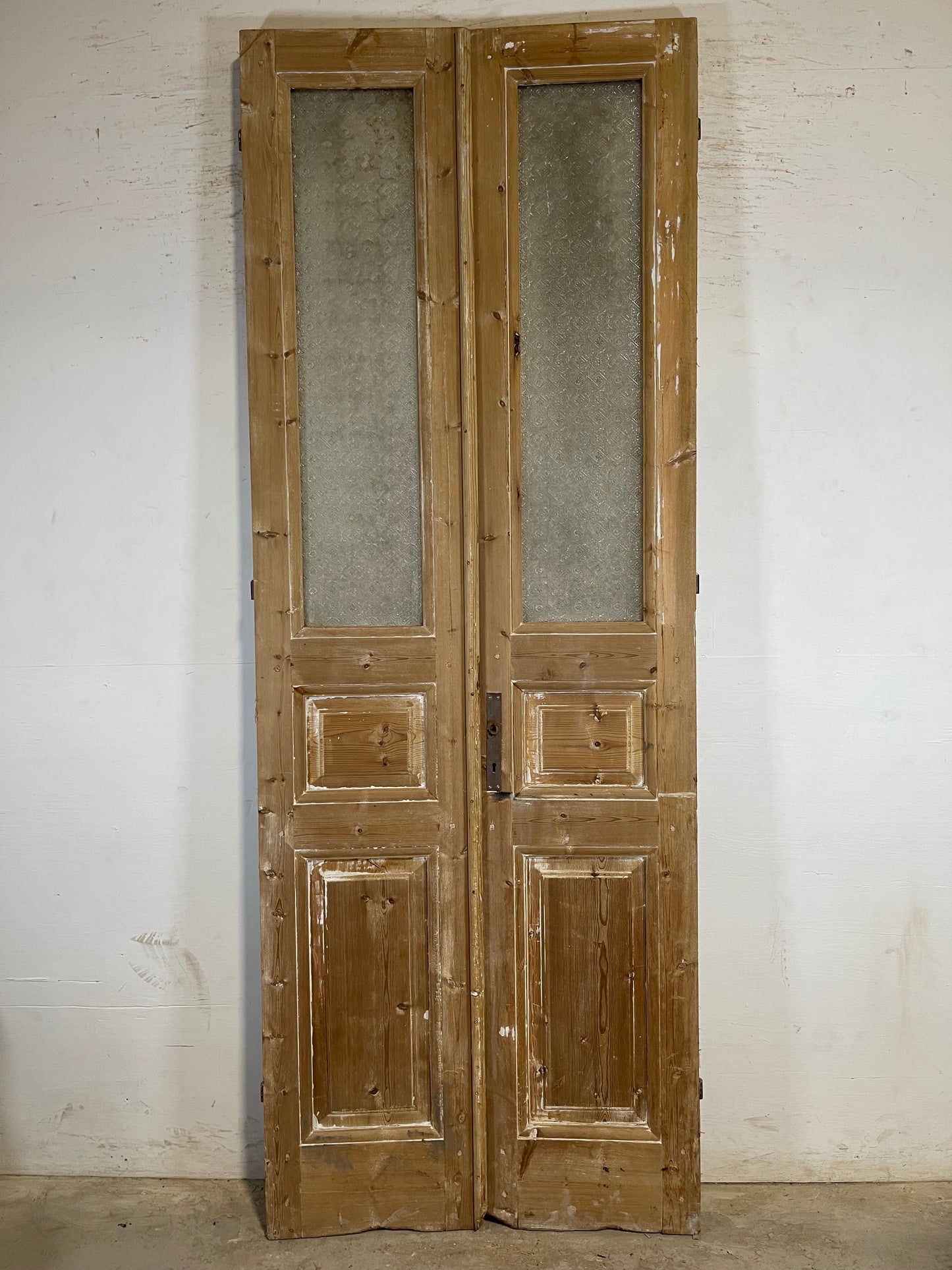 Antique French panel doors with glass (99.5x36.5) L172