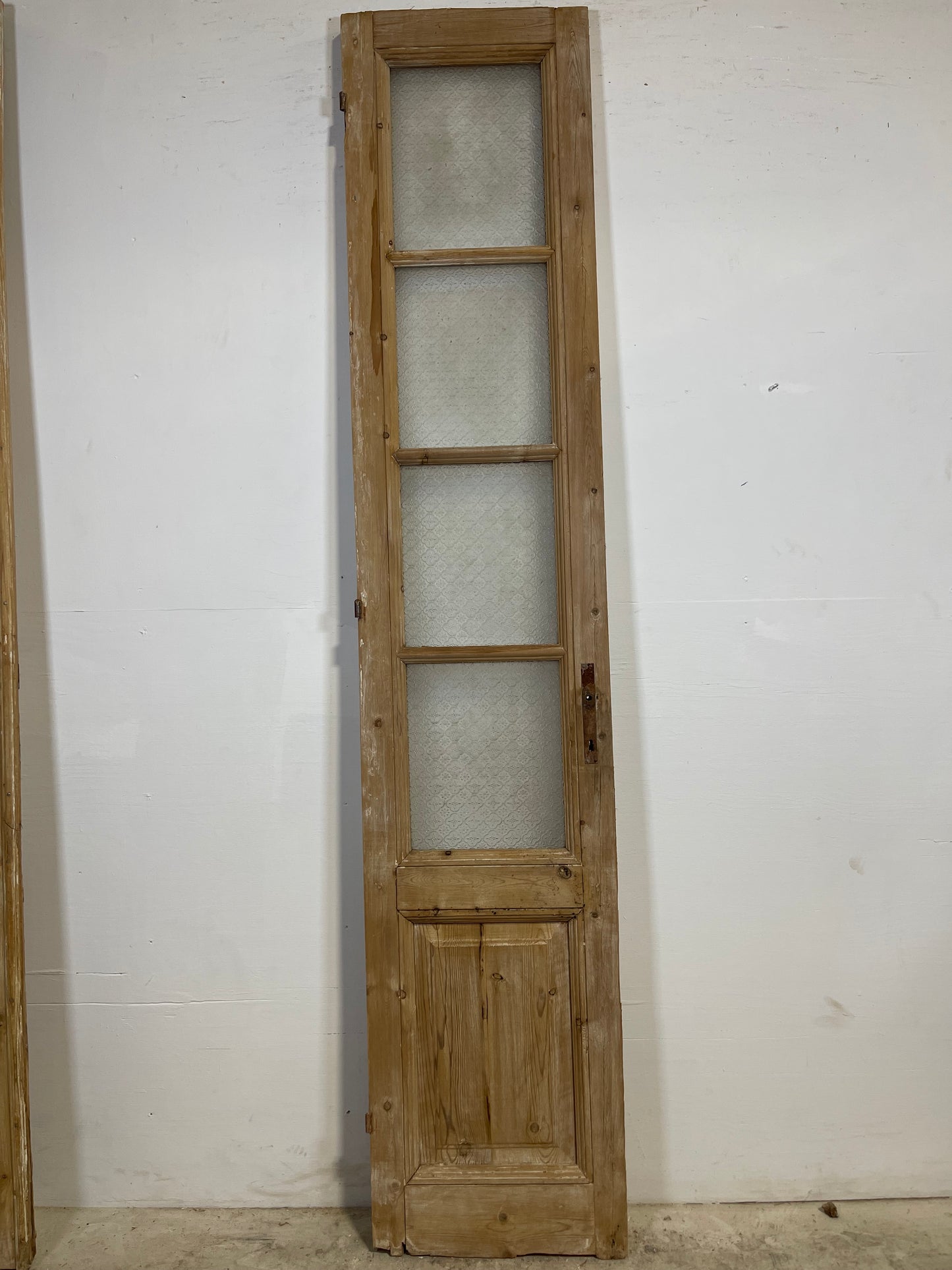 Antique French Panel Door with Glass  (93.5x18.75) L348