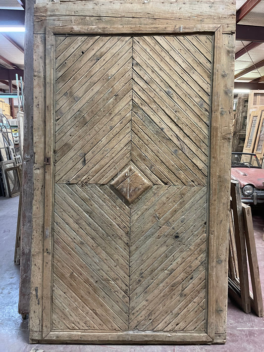 Antique  French Panel Door with Carving  (102x59.5) J061