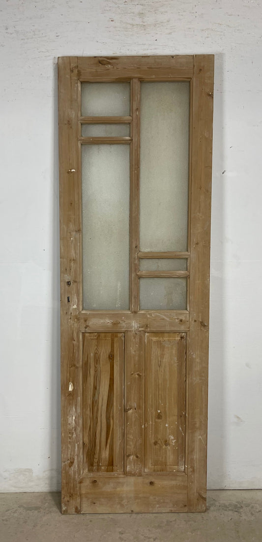 Antique French Panel Door with Glass  (85.25 x 28) M238