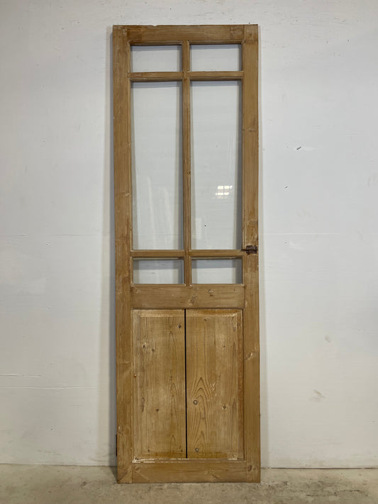 Antique French Panel Door with Glass  (87.75x27.75) L334