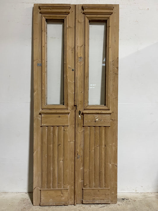 Antique French Panel Doors with Glass (94.75x40)J311