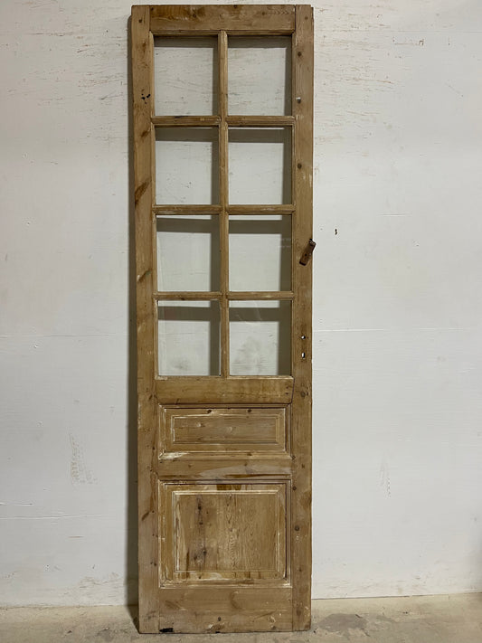 Antique  French Panel Door with Glass  (93x25.25) K314s