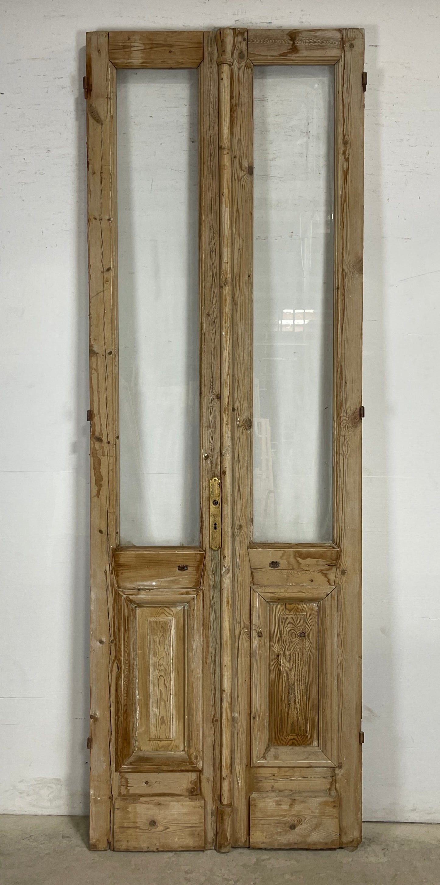 Antique  French Panel Doors with glass (104.5x35.25)   M096