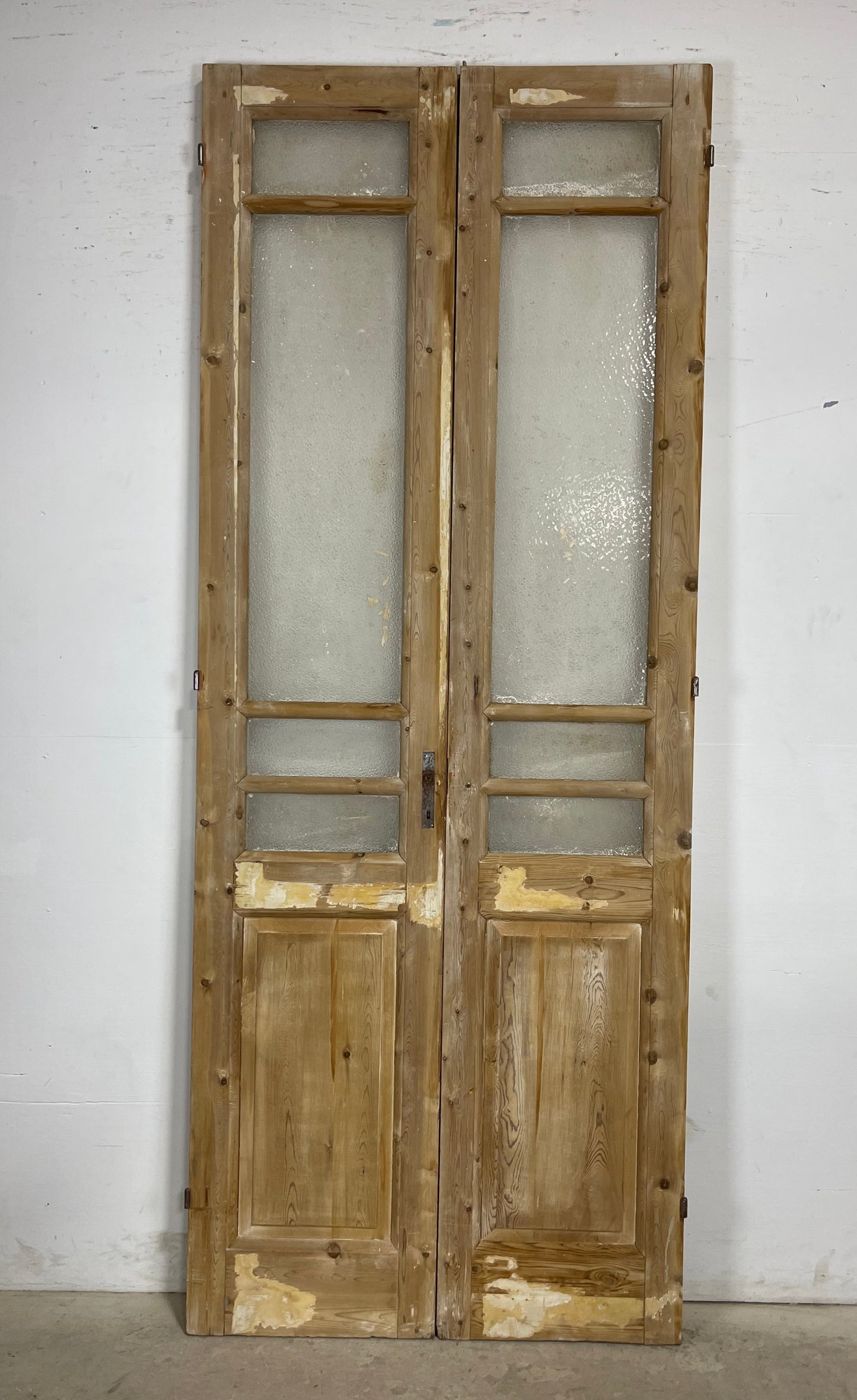 Antique  French Panel Doors with glass (101.5x40.25)   M095