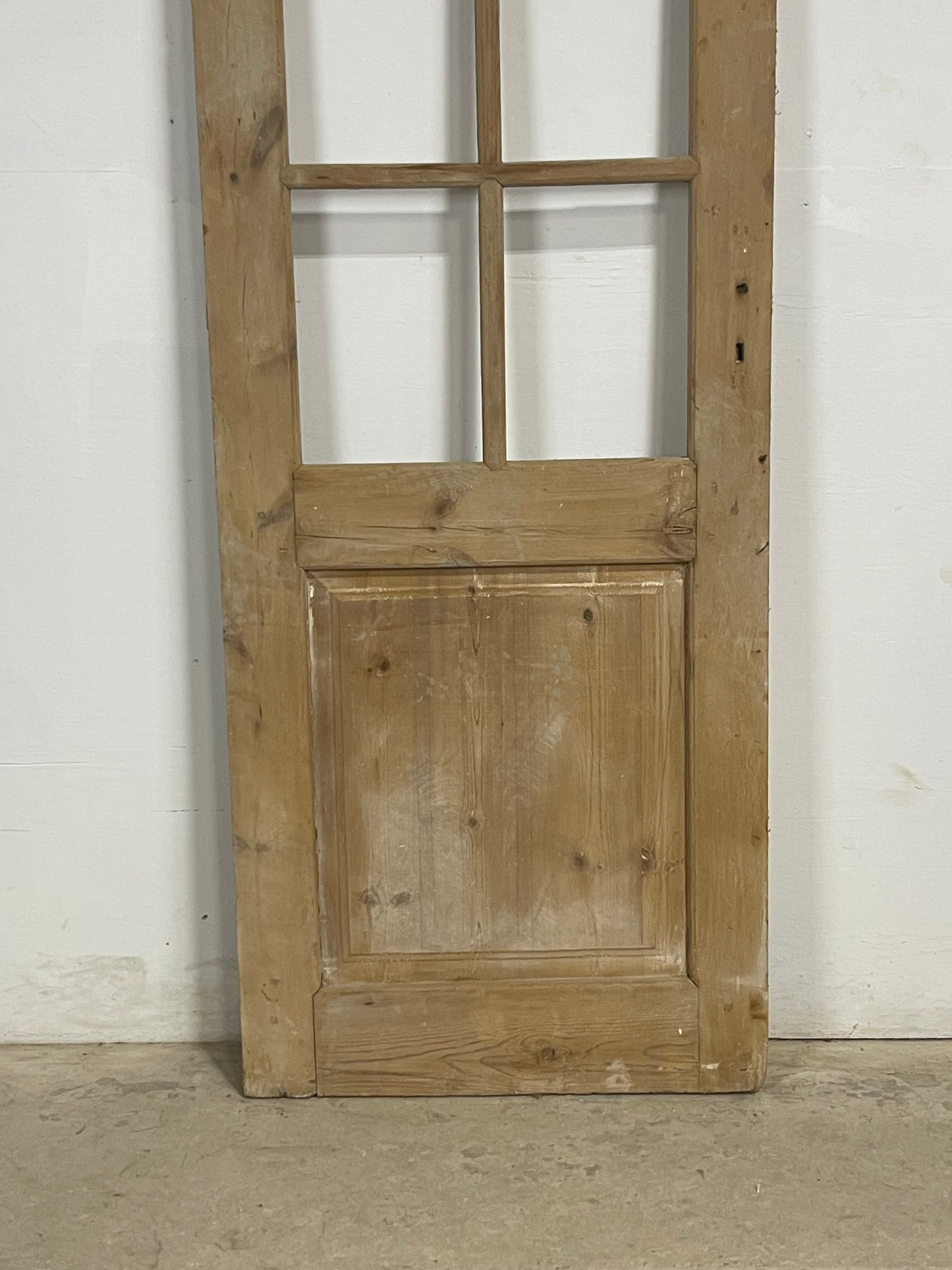 Antique French Panel Door with Glass  (80.5x28) M263