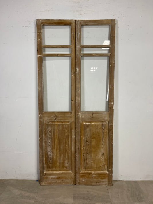 Antique French panel doors with Glass (87.5 x 39.75) O93