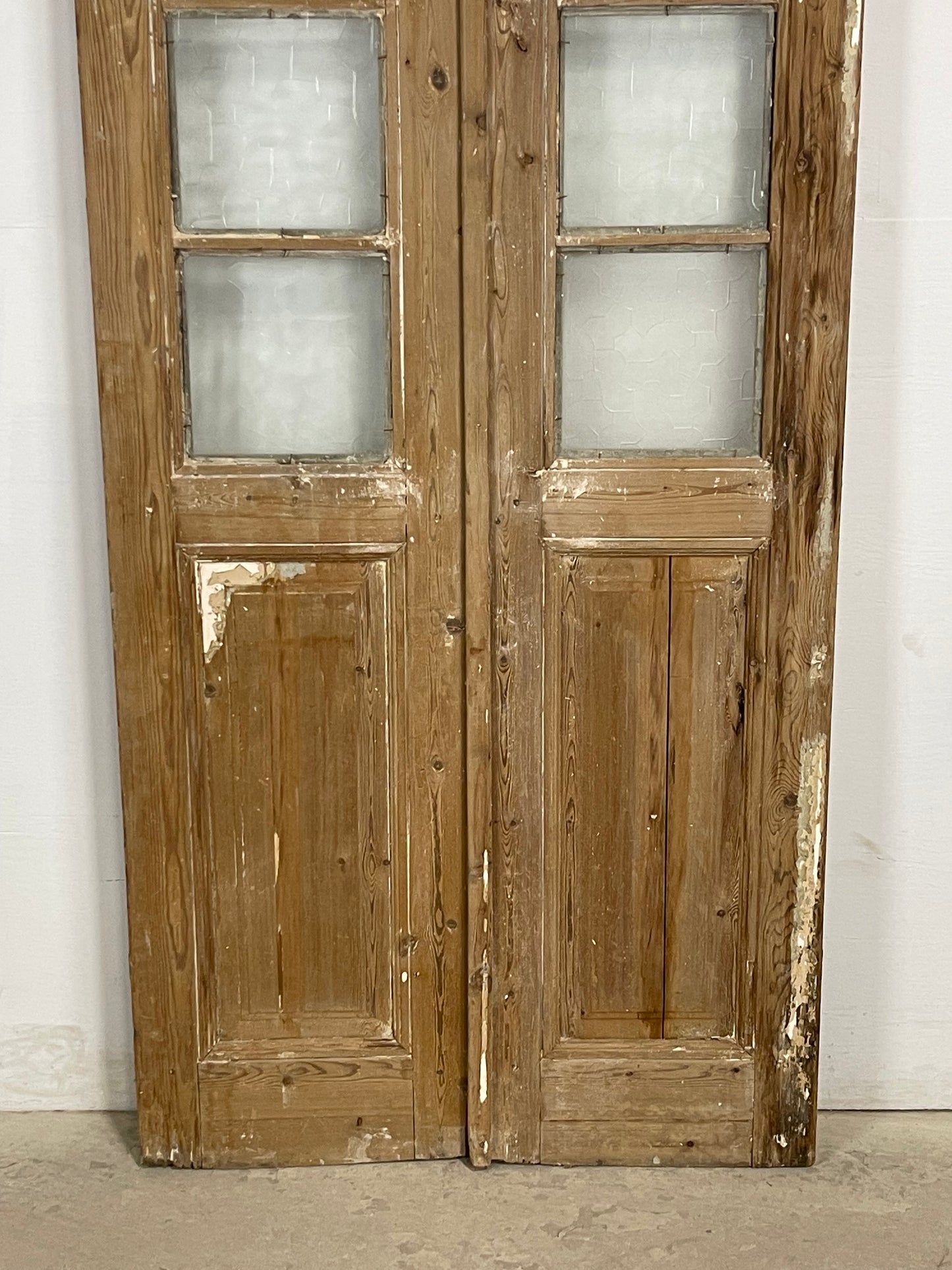 Antique  French Panel Doors with glass (93x35.25)   M121