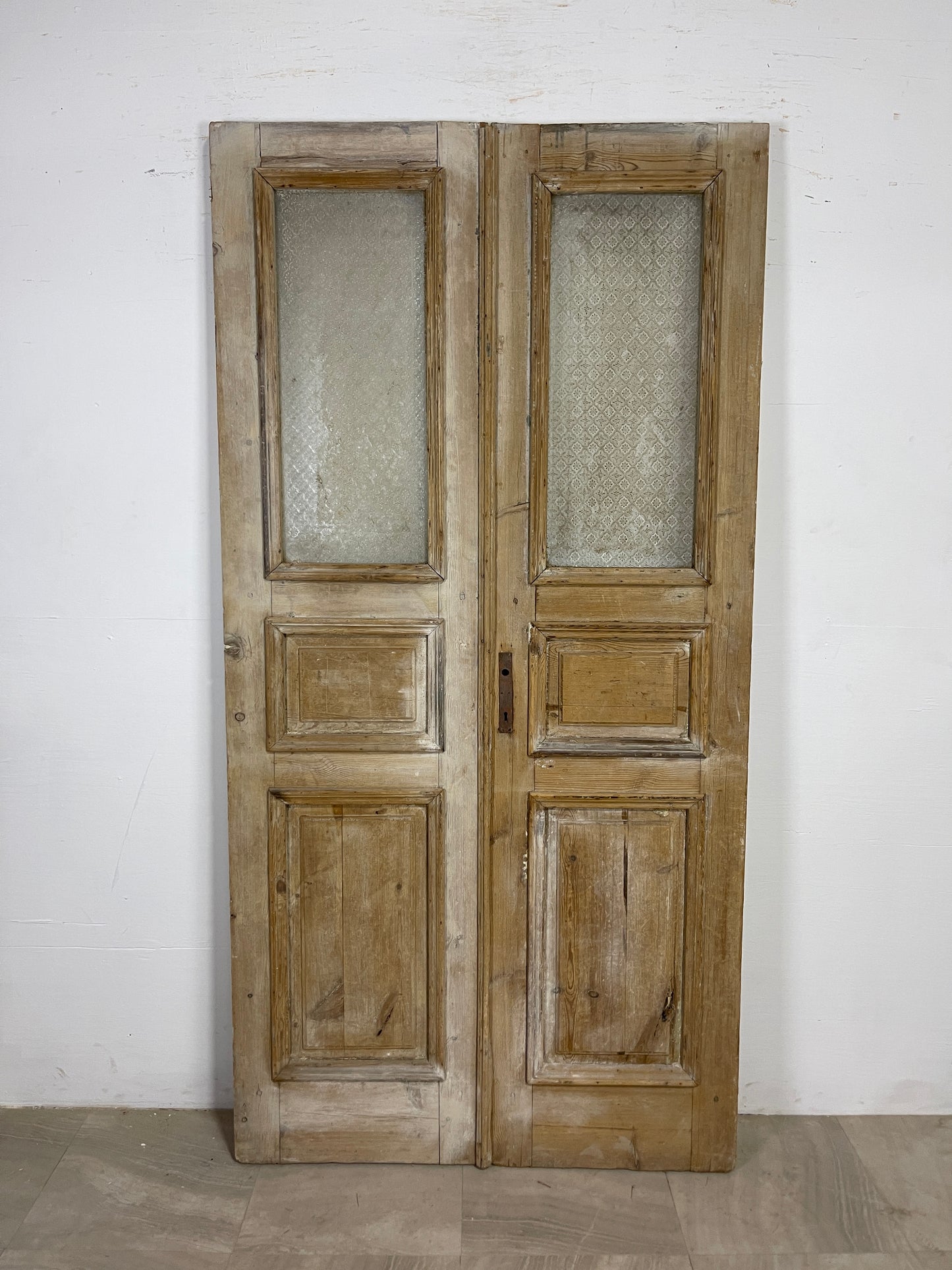 Antique French panel doors with Glass (88.5 x 44.25) O96