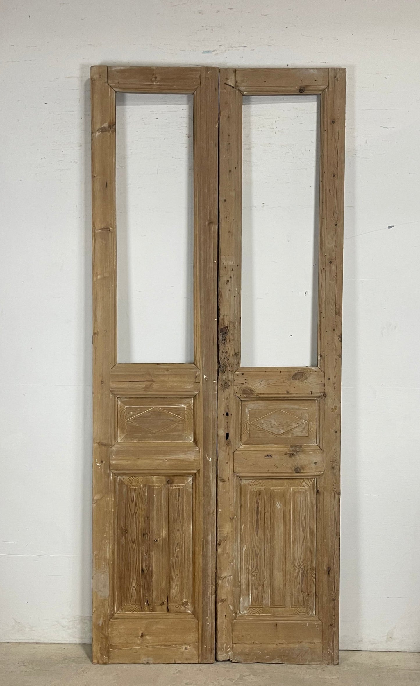 Antique  French Panel Doors with glass (102.5x43)   M120