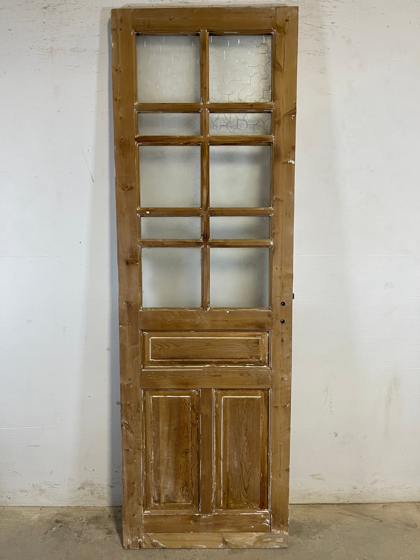 Antique French Panel Door with Glass  (85x27.75) L131