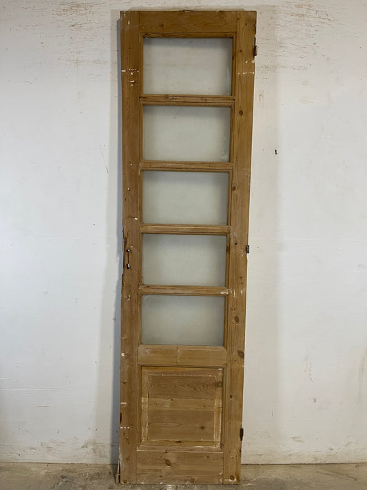 Antique French Panel Door with Glass  (89.25x27.75) L129