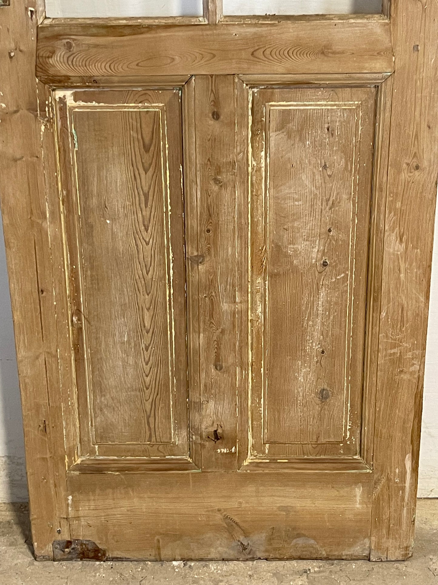 Antique French Panel Door with Glass  (84x30) L143s