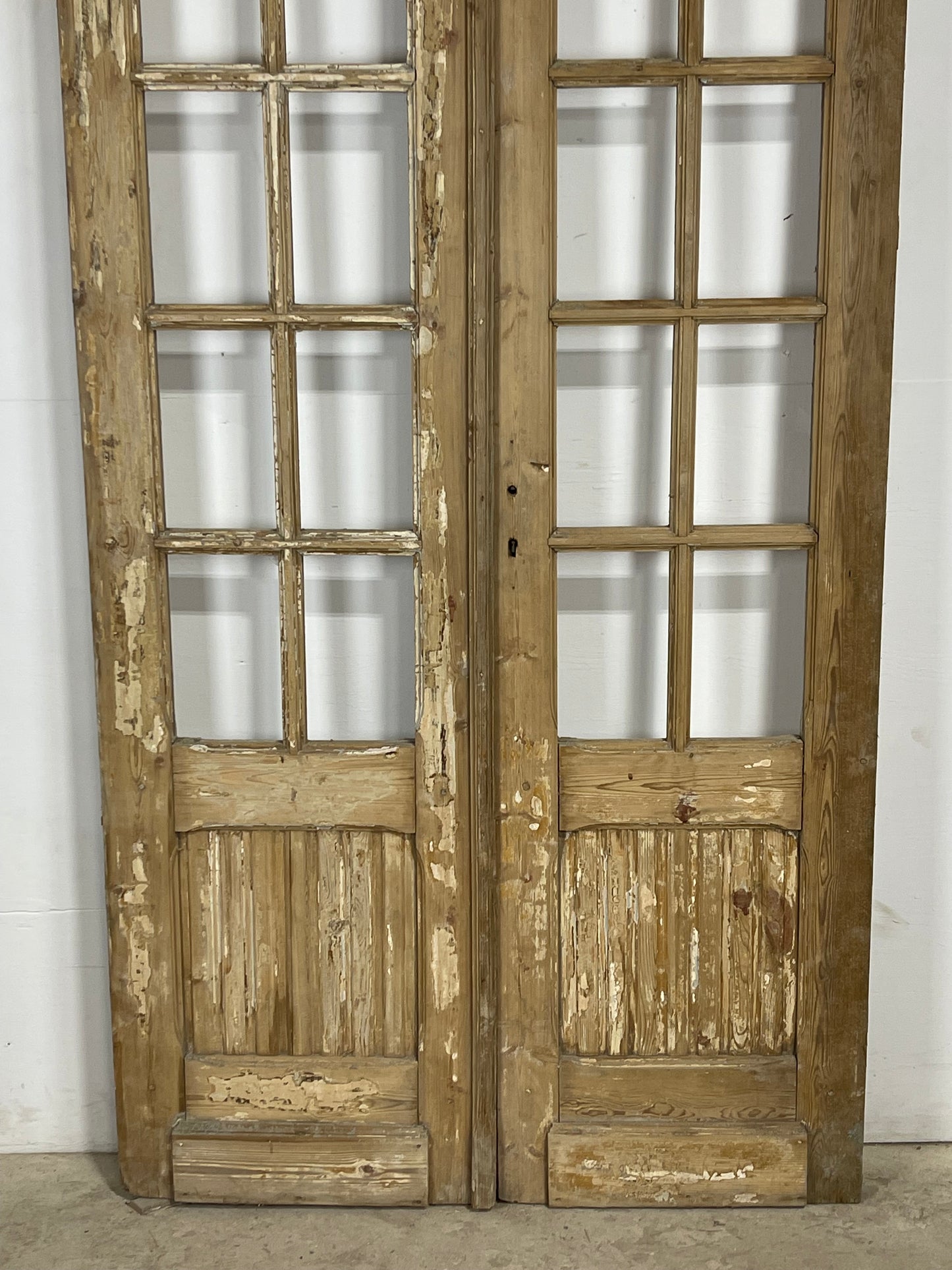 Antique  French Panel Doors with glass (108x44.5)   M113