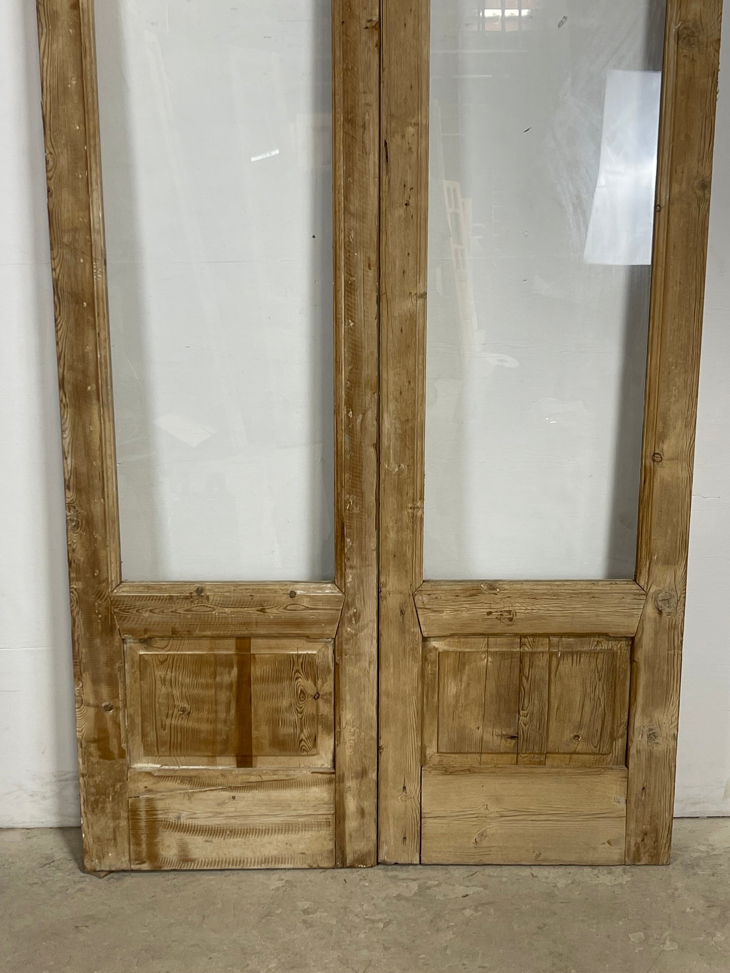 Antique  French Panel Doors with glass (107x47.5)   M087