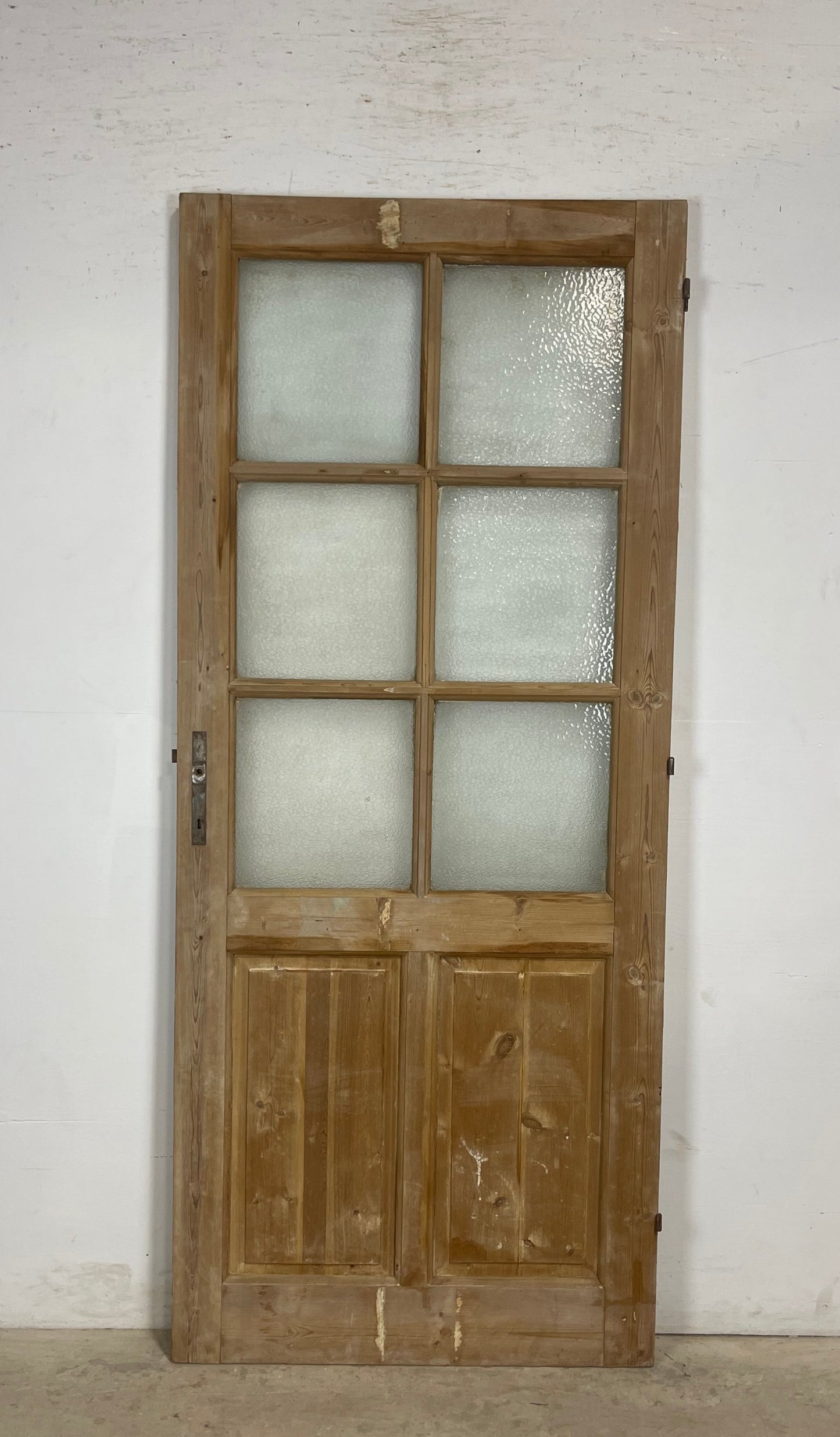 Antique French Panel Door with Glass  (85x36) M211