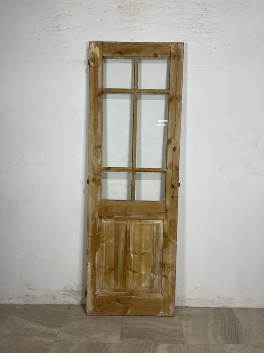 Antique French Panel Door with Glass  ( 84.5 x 28.25) N177