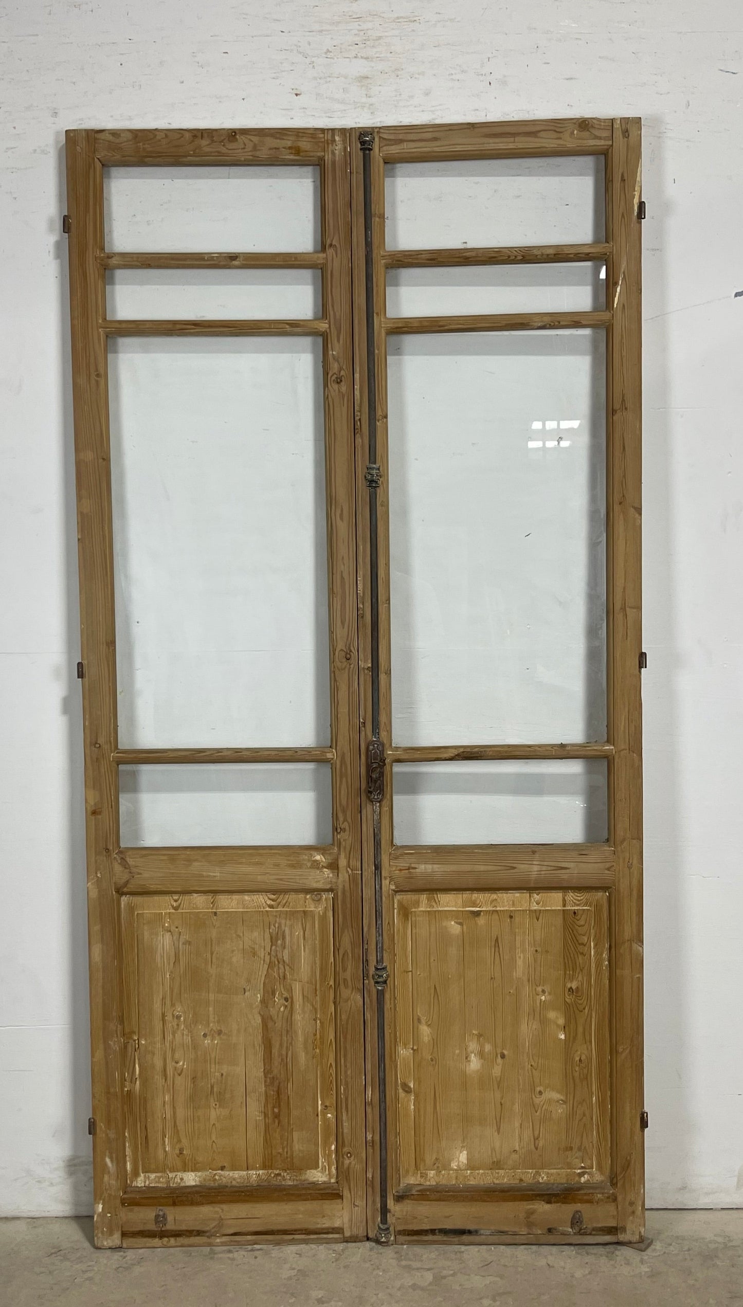 Antique  French Panel Doors with glass (88.5x44.5)   M086