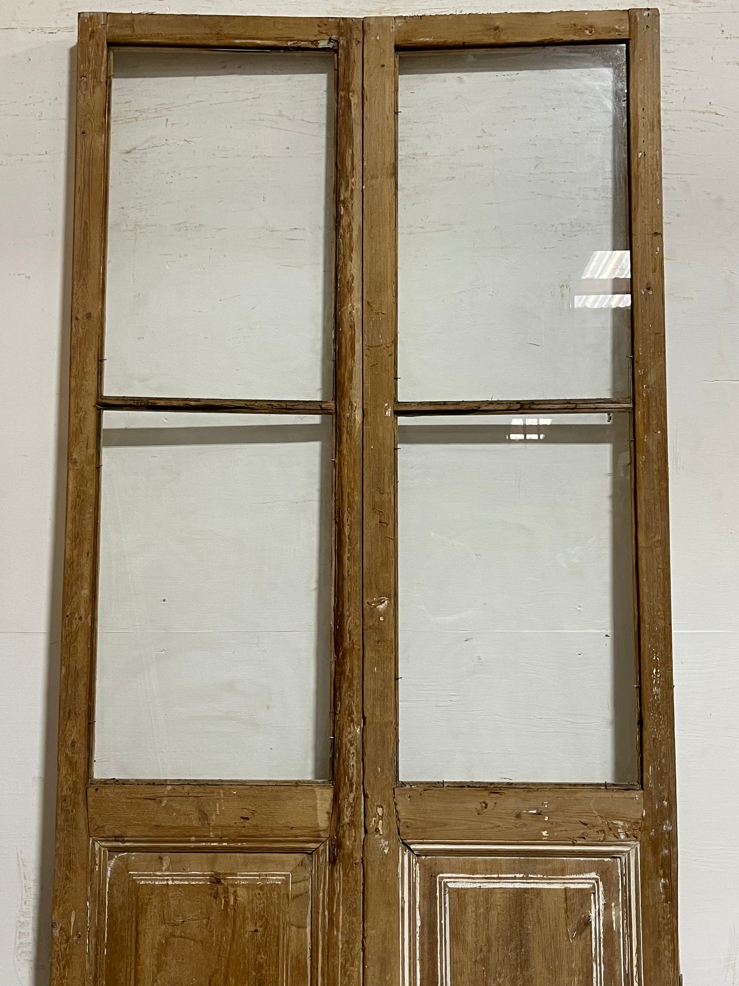 Antique French Panel Doors with glass  (95.5x44.5)  K304