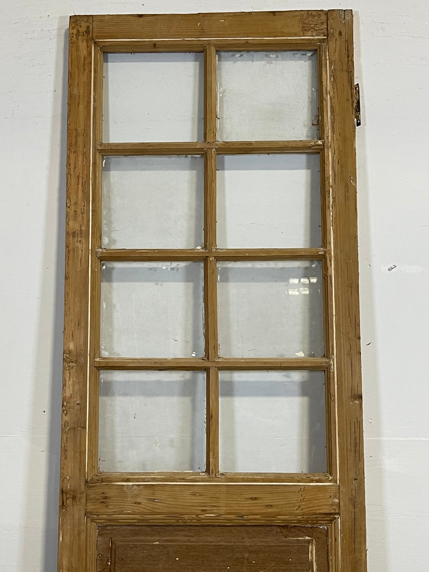 Antique French Panel Door with Glass  (90.25x28) L321