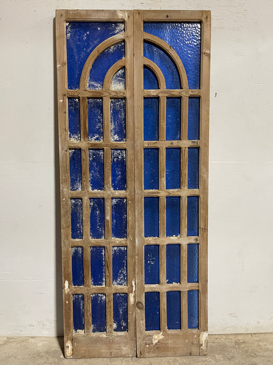 Antique French panel doors with glass (82.75x35.5) L101