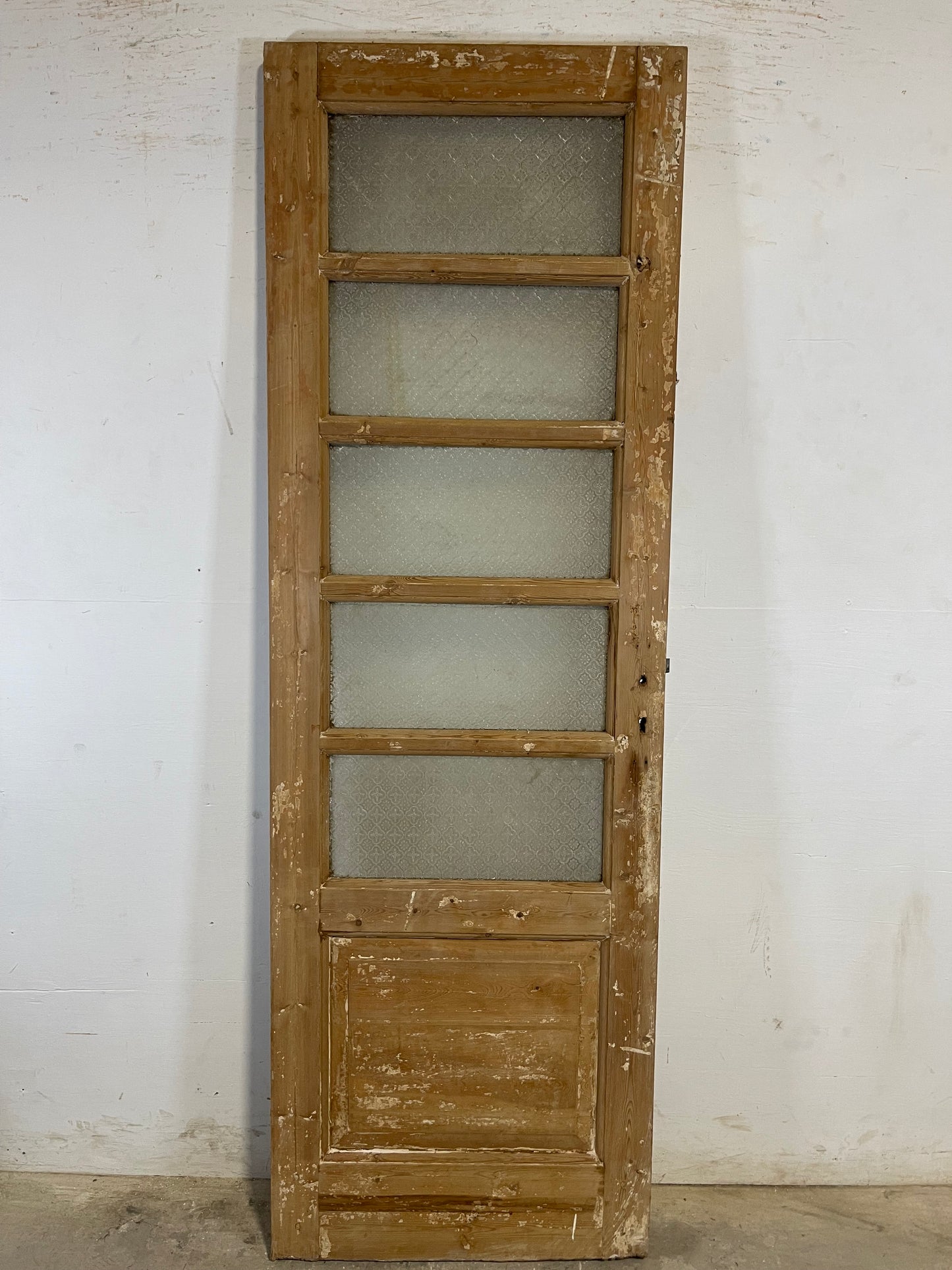 Antique French Panel Door with Glass  (85x27.75) L134