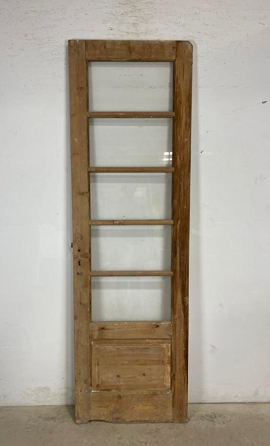 Antique French Panel Door with Glass  (89 x 27.25) M231