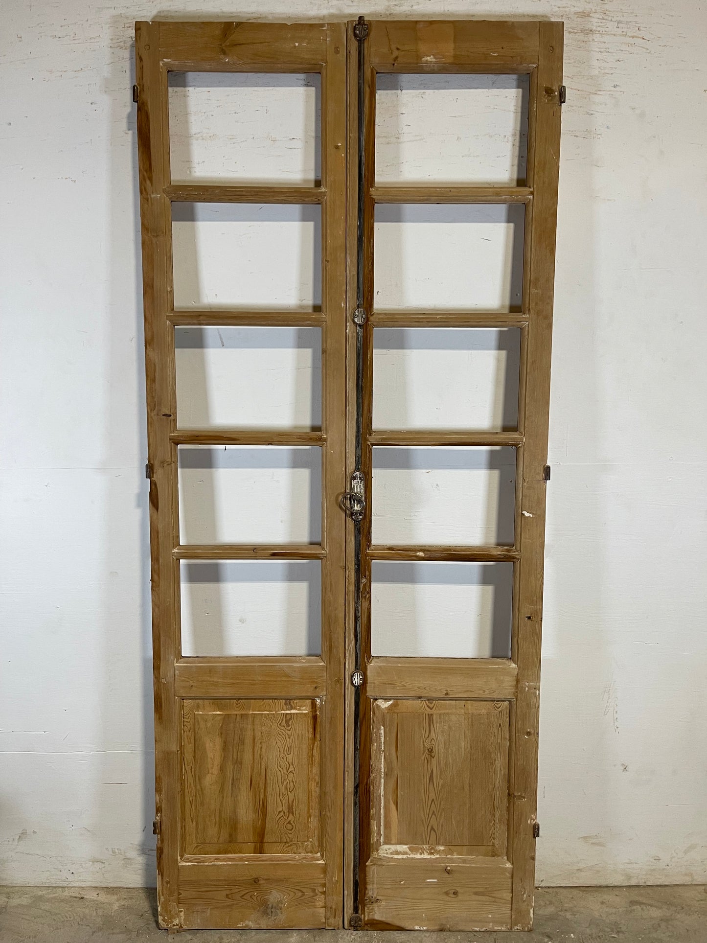 Antique French panel doors with glass (89.5x39) L149