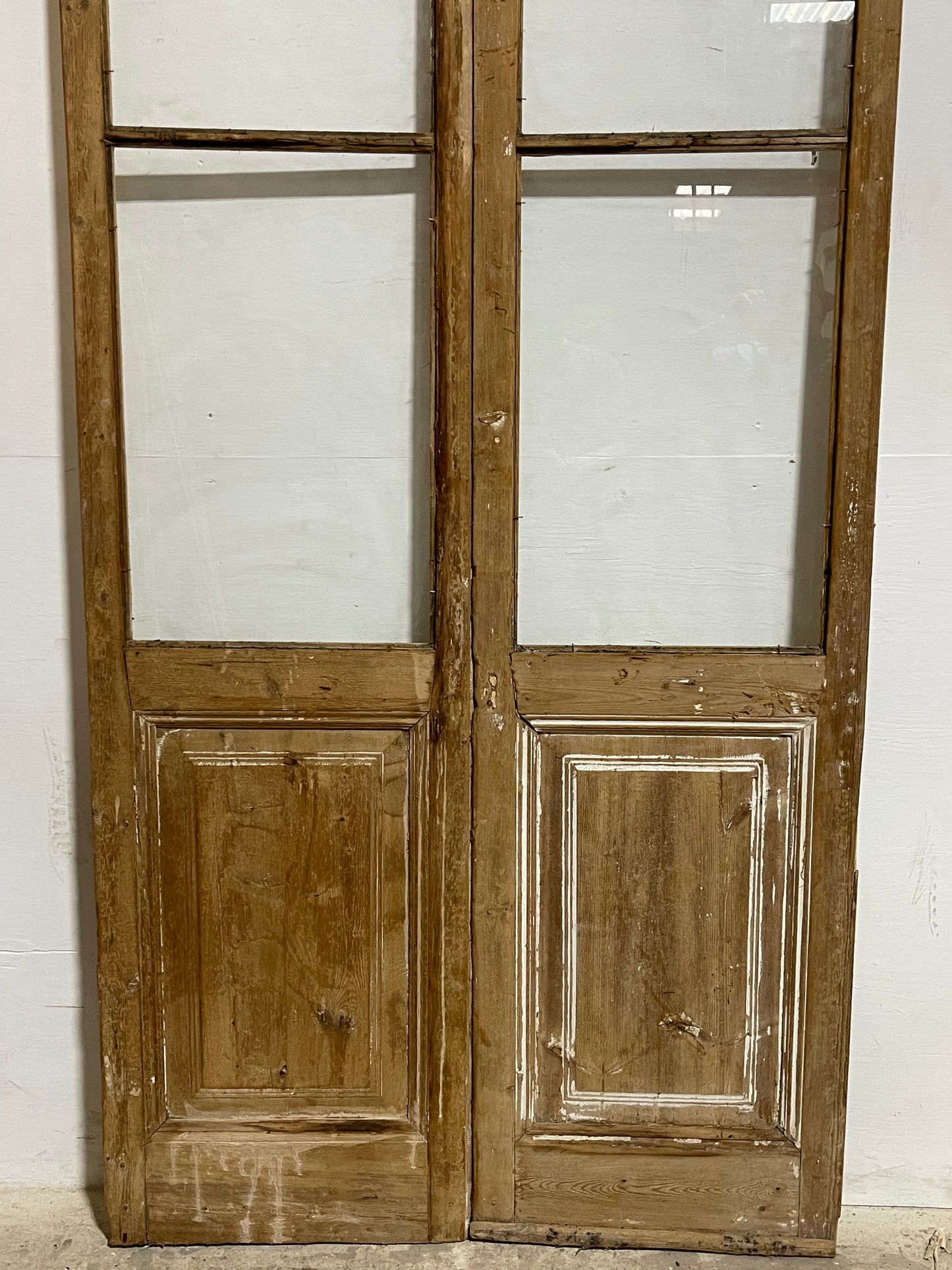 Antique French Panel Doors with glass  (95.5x44.5)  K304